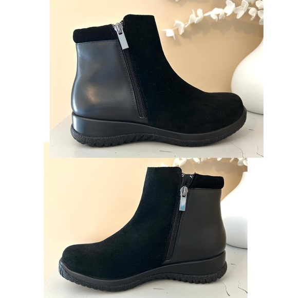 DREW Shoe Kool Casual Boot  Double Zipper Black Suede/Leather Size 7.5W - Picture 8 of 15